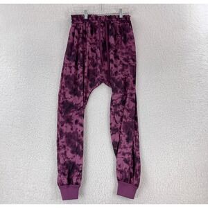 UO Out from Under Purple Satin Hansel Tie-Dye Jogger Pants Womens Pull On Size S